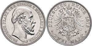 Mecklenburg-Schwerin 2 Mark, 1876, ... 