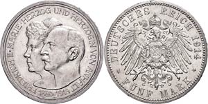 Anhalt 5 Mark, 1914, Friedrich ... 