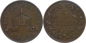 Coins German Colonies DOA, 5 ... 