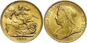 Australia Sovereign, Gold, 1899, ... 