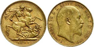 Australia Sovereign, Gold, 1909, ... 
