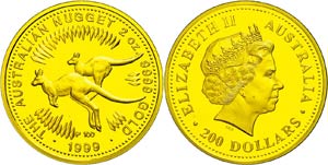 Australia 200 dollars, Gold, 1999, ... 