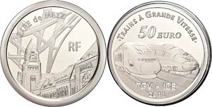 France 50 Euro, 2011, railroad in ... 