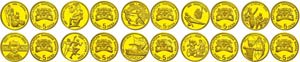 Gold coin collections Bulgaria, ... 