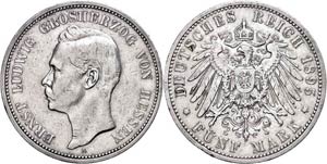 Hesse 5 Mark, 1895, Ernst Ludwig, ... 