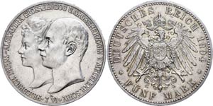 Mecklenburg-Schwerin 5 Mark, 1905, ... 