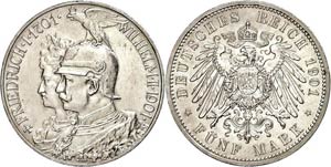 Prussia 5 Mark, 1901, 200jähriges ... 