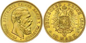 Prussia 10 Mark, 1888, Friedrich ... 