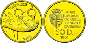 Andorra 50 Diners, Gold, 1991, ... 