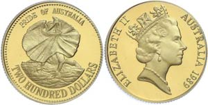 Australia 200 dollars, Gold, 1989, ... 