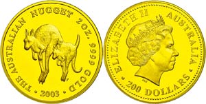 Australia 200 dollars, Gold, 2003, ... 