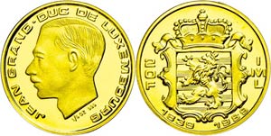Luxemburg 20 Francs, Gold, 1989, ... 