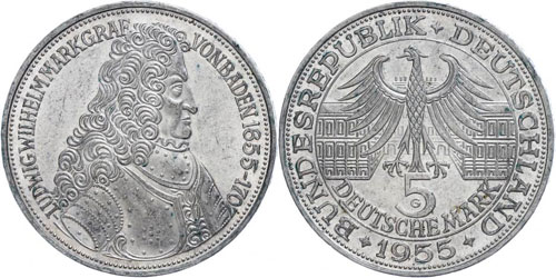 Federal coins after 1946 5 Mark, ... 