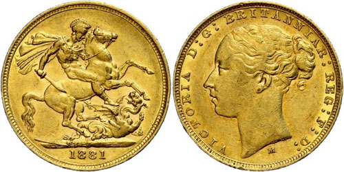 Australien 1 Pound, Gold, 1881, ... 