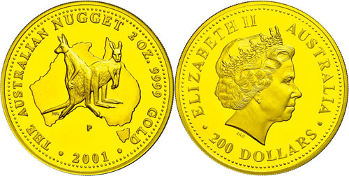Australia 200 dollars, Gold, 2001, ... 