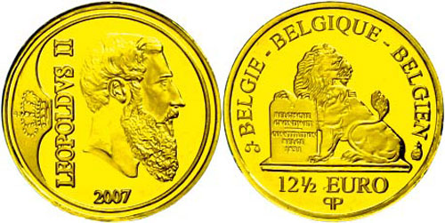 Belgium 12, 5 Euro, Gold, 2007, ... 