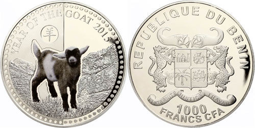 Benin 1000 Franc, 2015, silver ... 
