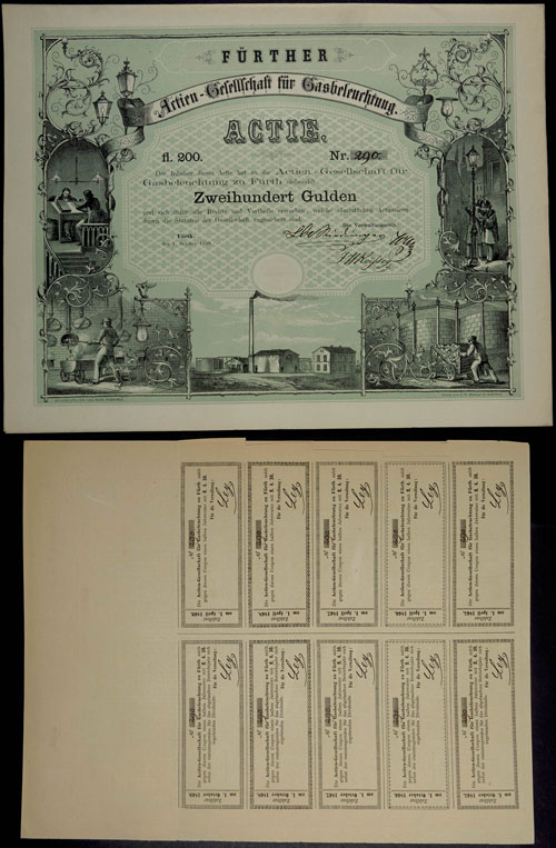 Stocks Fürth 1858, shares society ... 