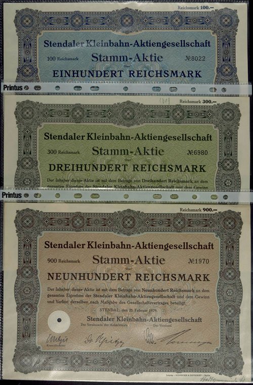 Stocks Stendal (Saxony) 1929, ... 