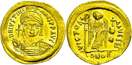 Münzen Byzanz Justinianus I., ... 