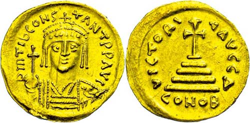 Münzen Byzanz Tiberius II. ... 