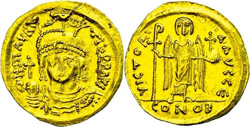 Münzen Byzanz Mauricius Tiberius, ... 