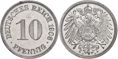 Kleinmünzen 1871-1922 10 Pfennig, ... 