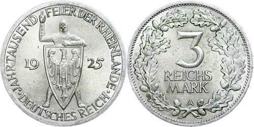 Coins Weimar Republic 3 Reichmark, ... 