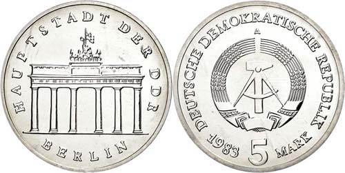 GDR 5 Mark, 1983, Brandenburger ... 