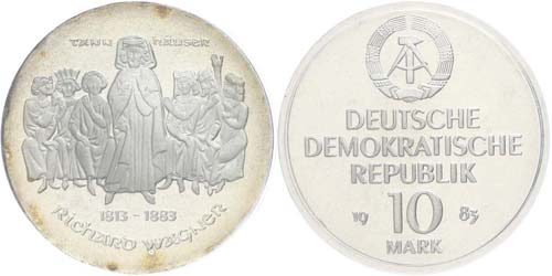 Münzen DDR 10 Mark, 1983, Wagner, ... 