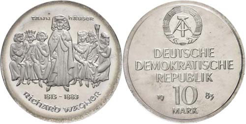 GDR 10 Mark, 1983, Wagner, in uPVC ... 