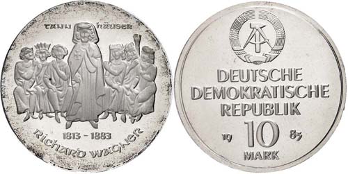 Münzen DDR 10 Mark, 1983, Wagner, ... 