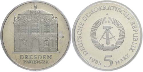 GDR 5 Mark, 1985, Wallpavillion, ... 