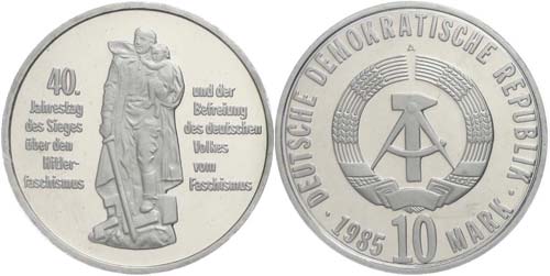 Münzen DDR 10 Mark, 1985, Sieg ... 
