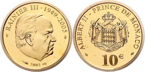 Monaco 10 Euro, Gold, 2005, ... 