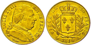 France 20 Franc, 1814 A (Paris), ... 