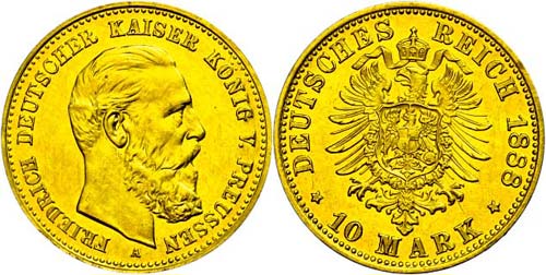 Prussia 10 Mark, 1888, Wilhelm I., ... 