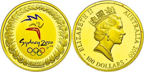 Australia 100 dollars, Gold, 2000, ... 