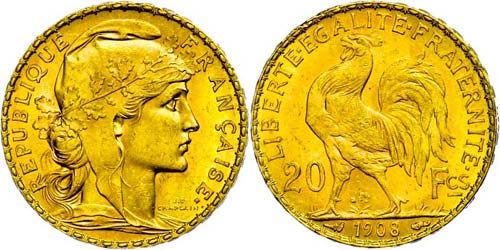 France 20 Franc, Gold, 1908, ... 