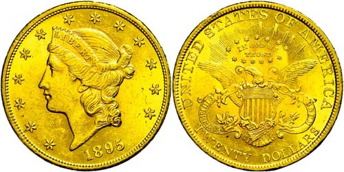 Coins USA 20 dollars, Gold, 1895, ... 