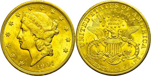 Coins USA 20 dollars, 1904, ... 