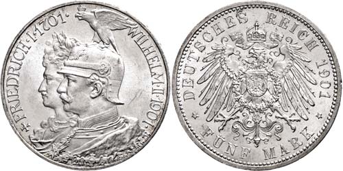 Prussia 5 Mark, 1901, Wilhelm II., ... 