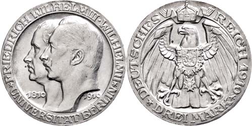 Preußen 3 Mark, 1910, Wilhelm ... 