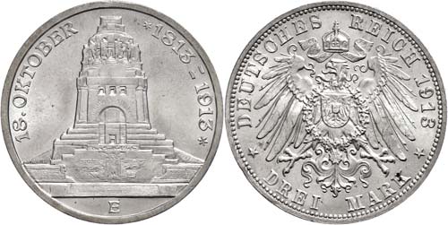 Saxony 3 Mark, 1913, Peoples ... 