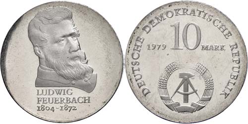 GDR 10 Mark, 1979, Feuerbach, in ... 