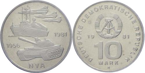 Münzen DDR 10 Mark, 1981, 25 ... 
