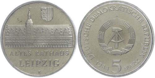 Münzen DDR 5 Mark, 1984, Altes ... 