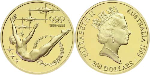 Australia 200 Dollars, Gold, 1993, ... 