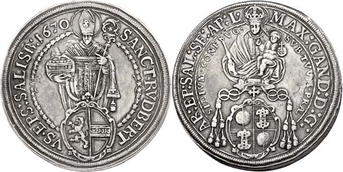 Salzburg Erzbistum  Taler, 1670, ... 