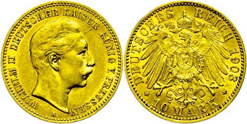 Prussia  10 Mark, 1903, Wilhelm ... 